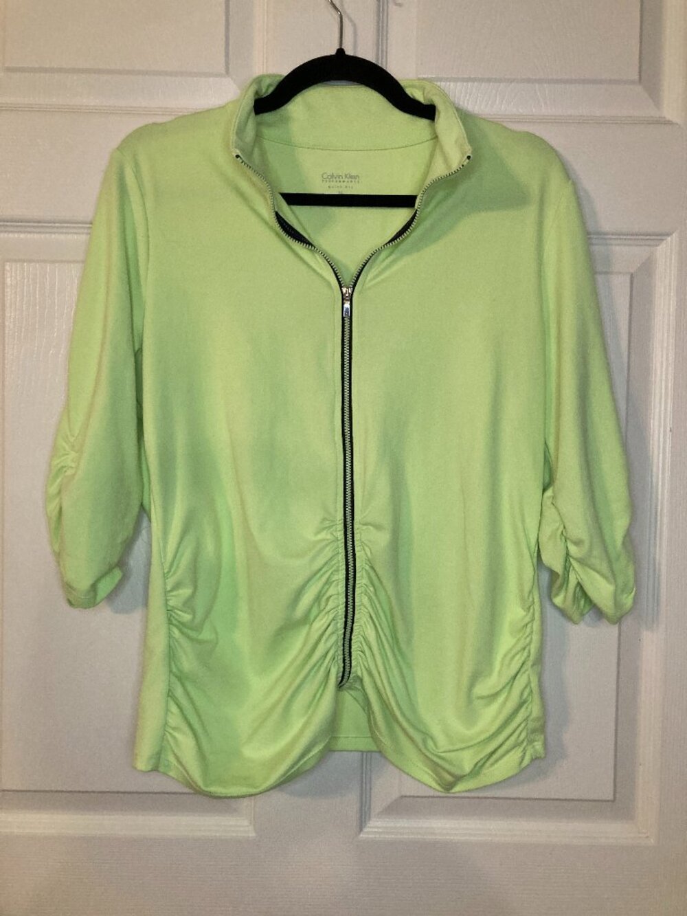 Calvin Klein Performance Women's Neon Green Full-Zip Athletic Jacket - Size XL